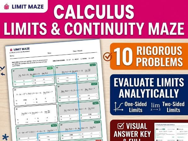 Limits & Continuity Maze Activity - A-Level / KS5 Maths
