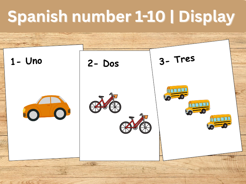 Spanish number 1-10 | Display