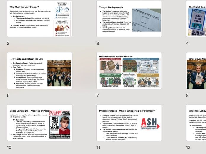 A-Level Law: PowerPoint Law Reform (WJEC/Eduqas/OCR/AQA)