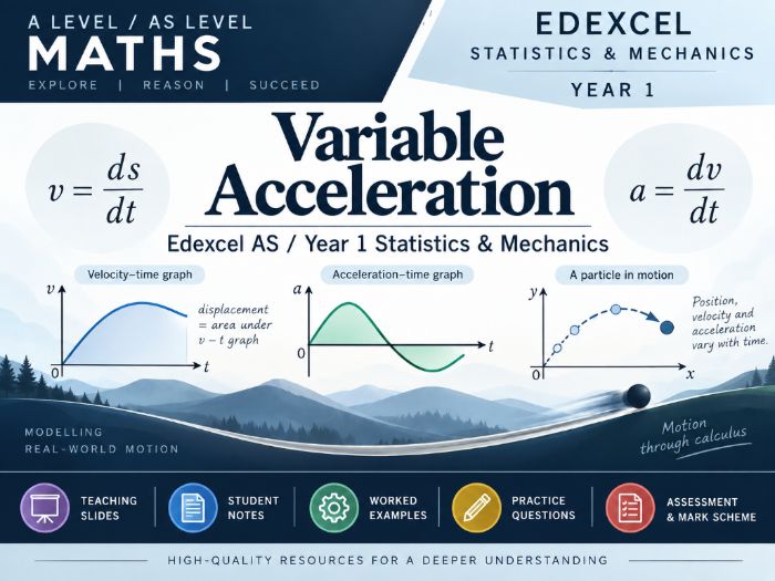 11 - Variable Acceleration Pack - Pearson Edexcel AS/A-Level Mathematics Statistics & Mechanics