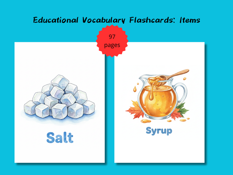 Educational Vocabulary Flashcards: Items