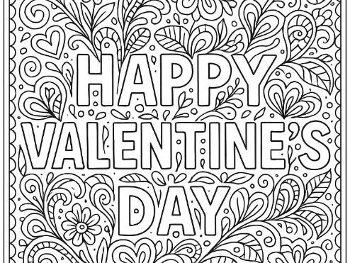 Bundle of 10 St Valentines Day Coloring Sheets, Cards and Bookmark Templates