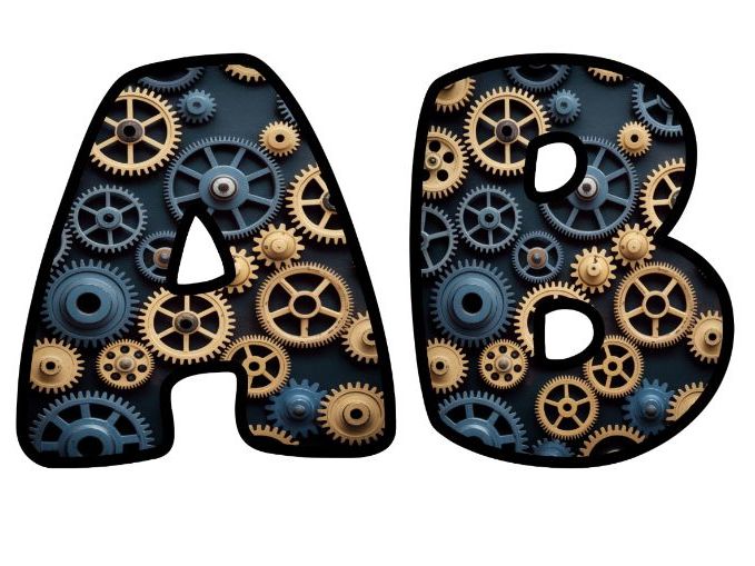 Gears And Cogs Pulleys Lettering Set | Classroom Display | Upper & Lowercase, 0-9 and Signs