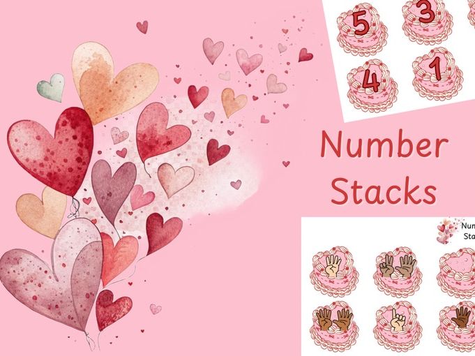 Valentine's Number Stacks (0-5,5-10 & mixed)