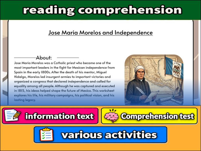 Jose Maria Morelos and Independence  & Comprehension Test