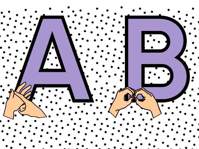 Purple, Polka Dot BSL Display Lettering