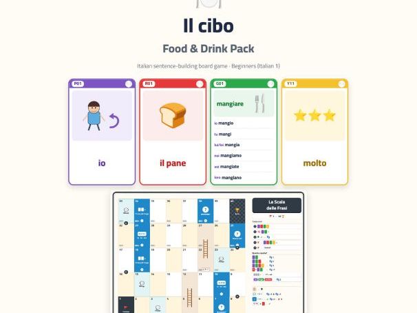 Italian Food & Drink Sentence-Building Game