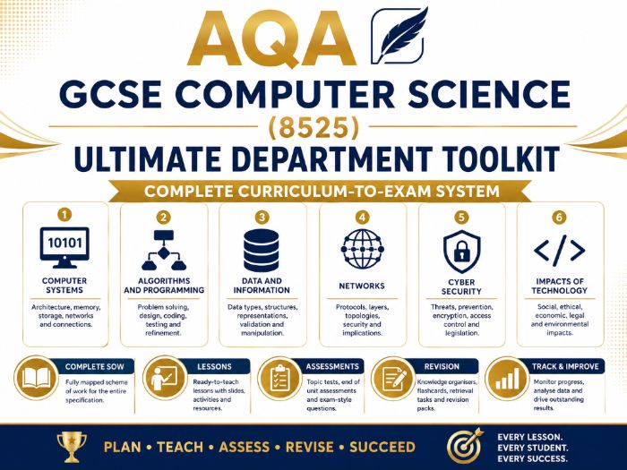AQA GCSE Computer Science (8525) ULTIMATE Department Toolkit – Complete Curriculum-to-Exam System