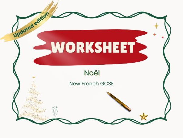 Noël – Christmas worksheet – French GCSE