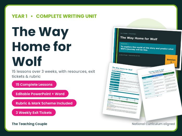 The Way Home for Wolf | Year 1 English Unit | 15 Complete Lessons + Resources + Mark Scheme