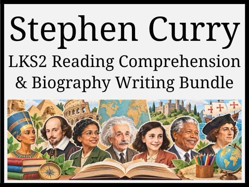 Stephen Curry Reading Comprehension & Biography Writing Bundle | Year 3 & Year 4 | LKS2