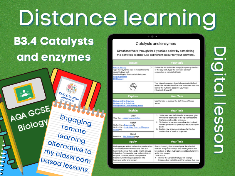 SB3.4 Catalysts and enzymes Distance learning (AQA GCSE Biology