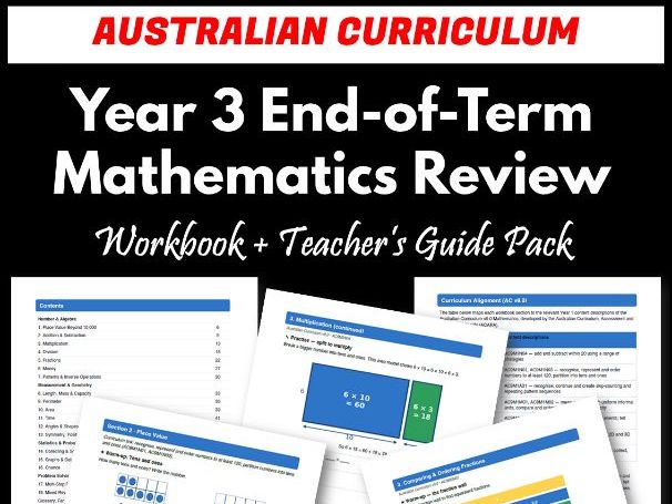 Year 3 End-of-Term Mathematics Review Pack | Australian Curriculum
