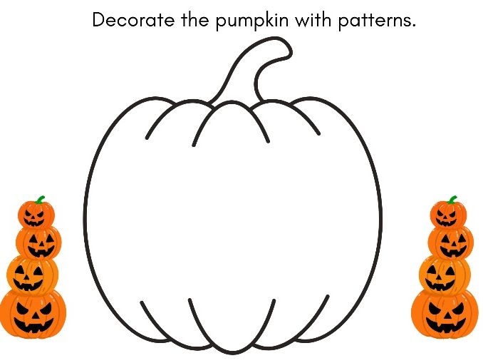 Pumpkin Pattern Activities | 10 Patterned Pumpkins & Design Your Own | EYFS Maths Art
