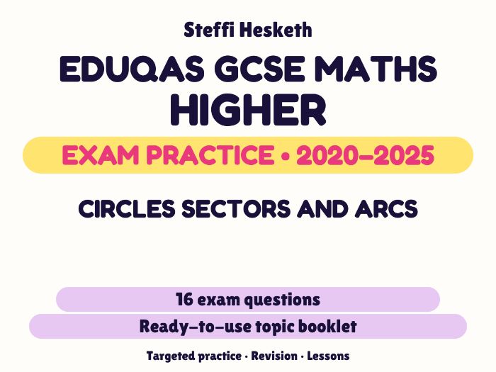 Eduqas GCSE Maths Higher: Circles sectors and arcs Exam Questions | 2020-2025