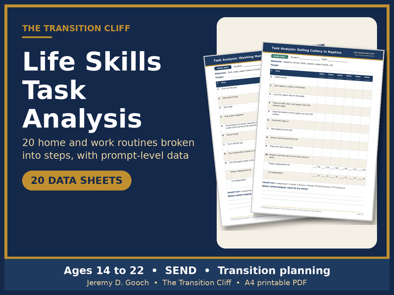 Life Skills Task Analysis Data Sheets SEND