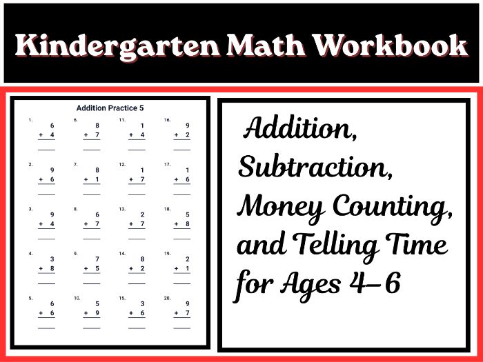 Kindergarten Math Workbook
