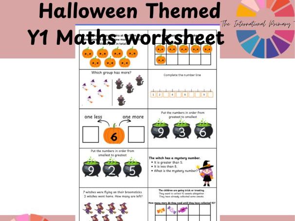 Halloween Maths Worksheet Year 1 | Place Value to 10, Number Bonds & Word Problems
