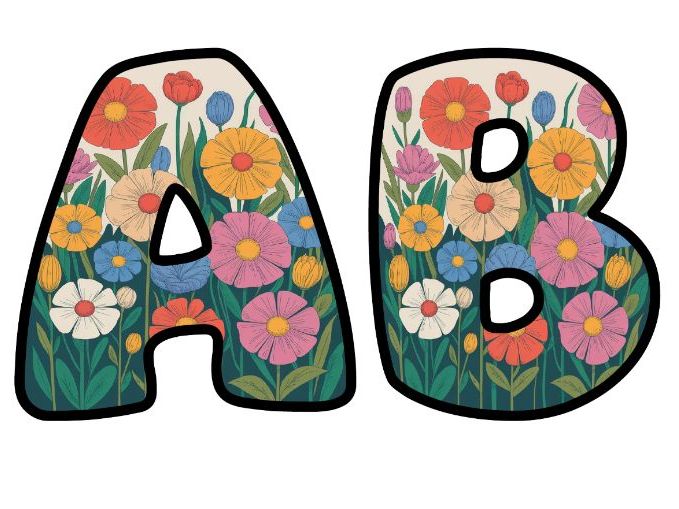 Bloom Where You Are Planted Garden Classroom Display | Lettering Set | Whole Alphabet A-Z and 0-9
