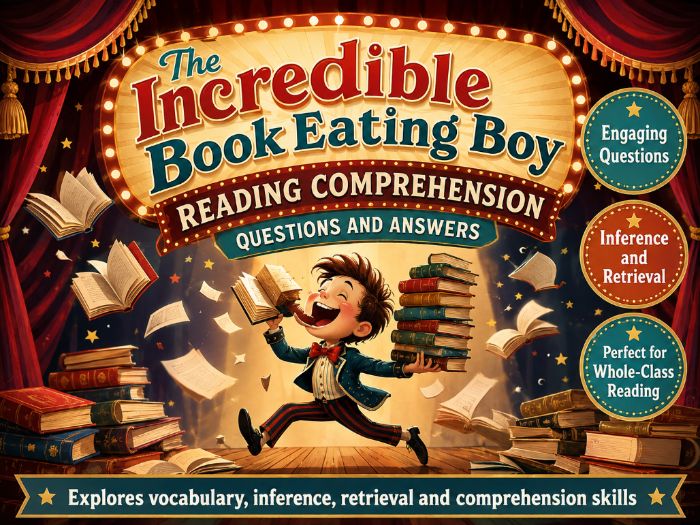 The Incredible Book Eating Boy - Comprehension - KS1