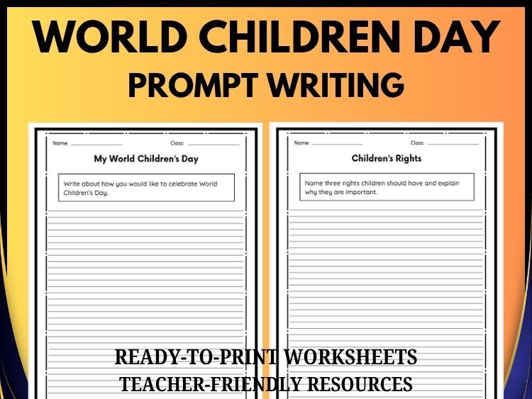 World Children’s Day Writing Prompts | 20 Writing Activities Grades 2–8