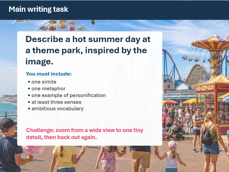 Summer Creative Writing Cover lesson English