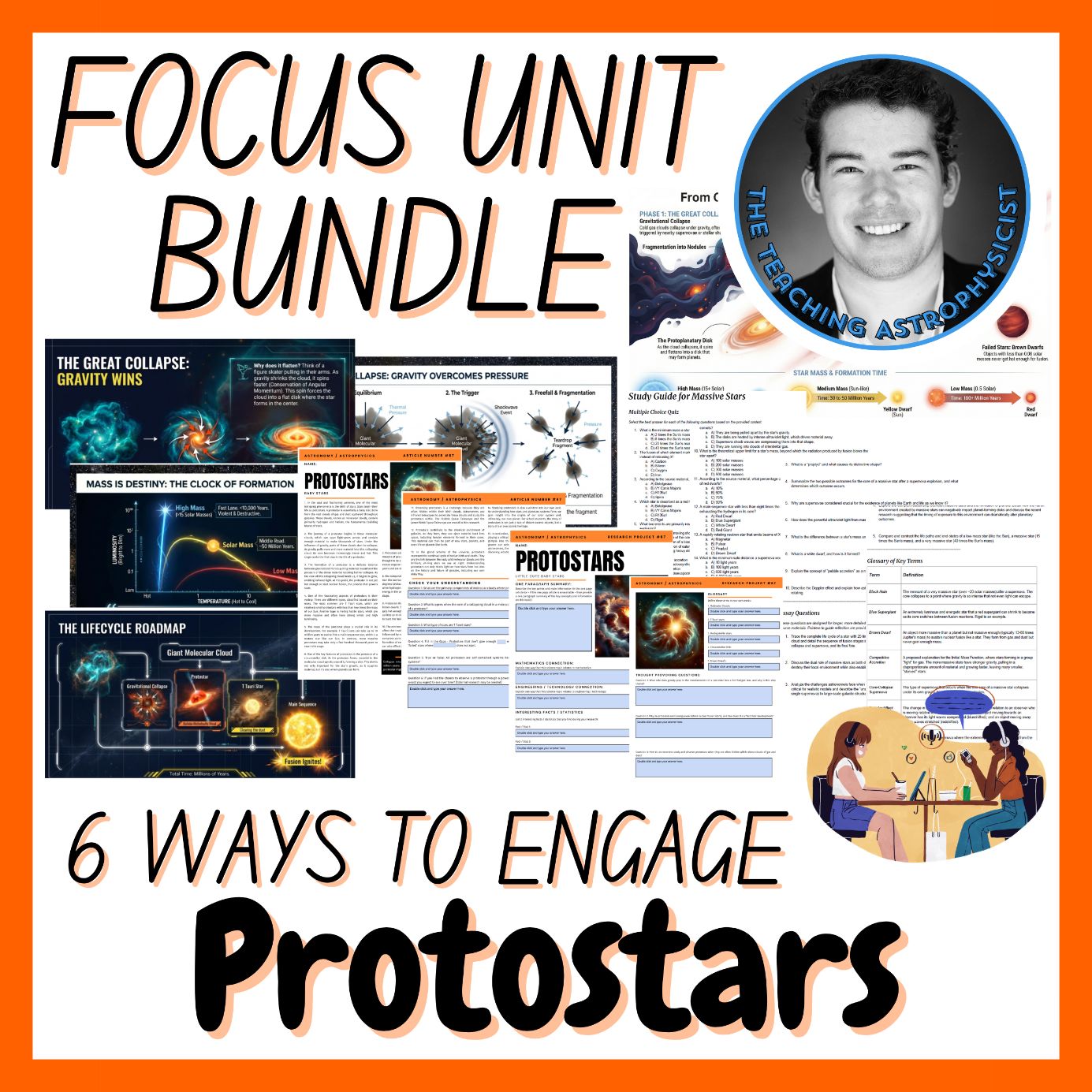 Protostars | Focus Unit Bundle | 6 Resources inc Quiz | Space Science Set