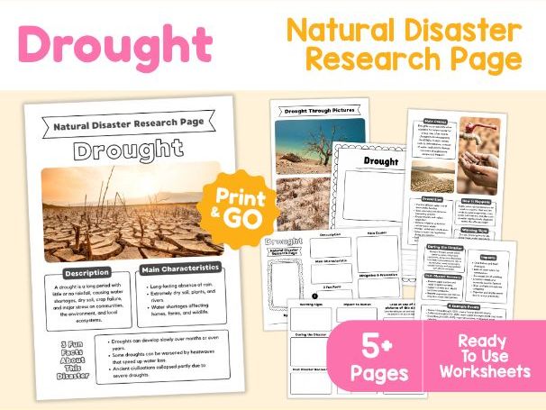 Drought Research Project | Natural Disaster Science Worksheets