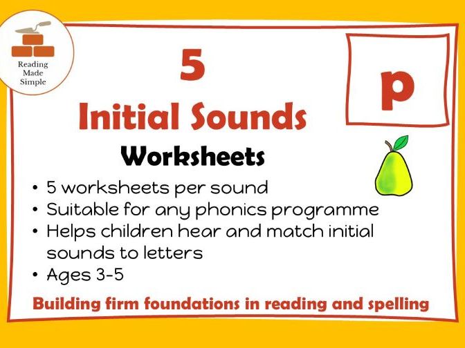 Pp Initial Sounds | 5 Worksheets