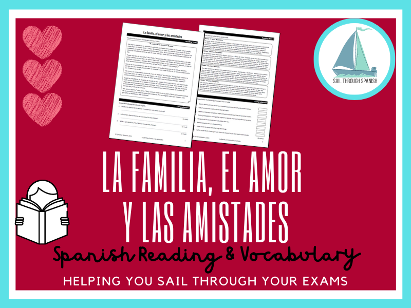 La familia, el amor y las amistades Spanish GCSE Reading, Vocab