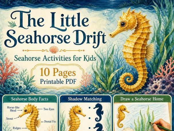 Seahorse Activities for Kids Printable