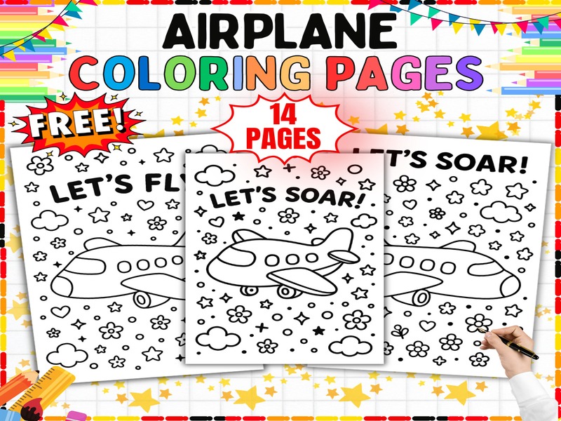 Free Airplane Coloring Pages | 14 Printable Plane Sheets | Preschool Transport
