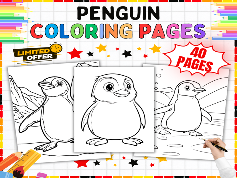 Penguin Coloring Pages | 40 Printable Arctic Worksheets | Polar Animal Colouring Sheets