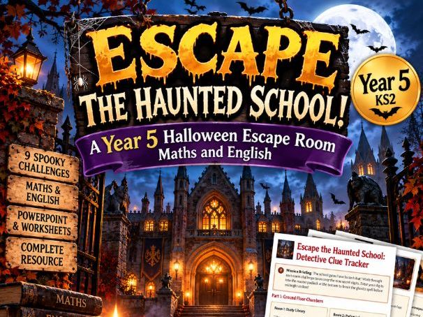 Year 5 Halloween Escape Room | KS2 Maths & English |