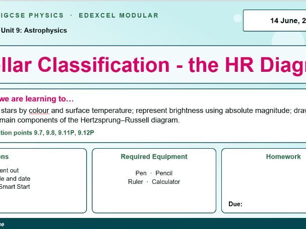 IGCSE Physics: Stellar Classification & HR Diagram | Edexcel Modular | Unit 9 | L4