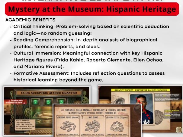 UK Hispanic Heritage Escape Room | Deduction & Reading Comprehension-Secondary