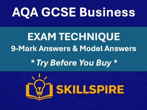 AQA GCSE Business Exam Technique (8132) | 9-Mark Answers, PEEL & Full Lesson Pack