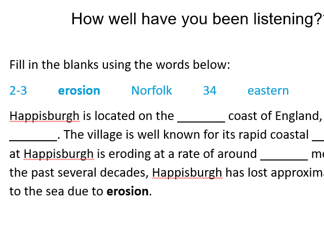 Coastal erosion: Happisburgh