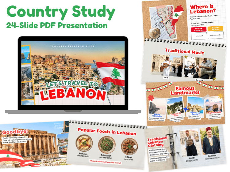 Lebanon Country Study | 24-Slide Geography & Culture Presentation