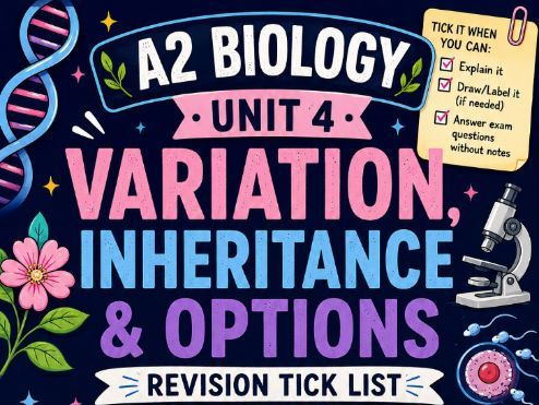 WJEC A Level Biology Unit 4 Revision Checklist