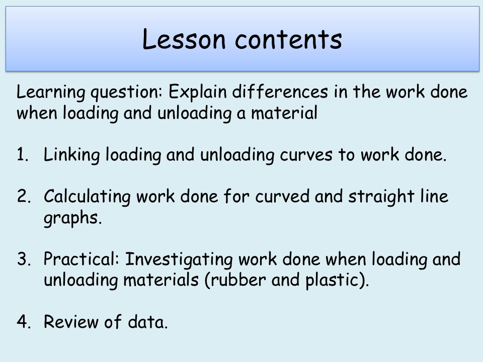 AQA (A Level) 11.4 More about stress and strain (Loading and unloading)