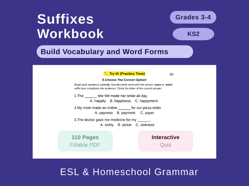 Suffixes Workbook: Gr 3-4 / KS2