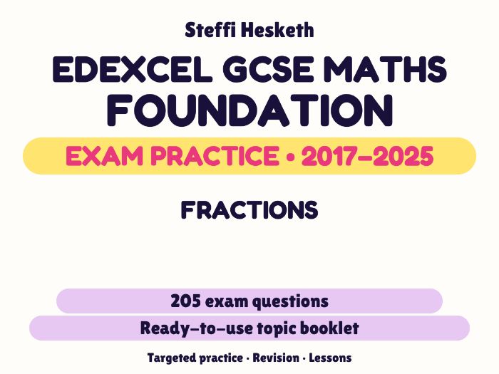 Edexcel GCSE Maths Foundation: Fractions Exam Questions | 2017-2025