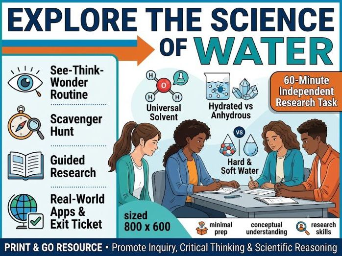 Water | IA /60 min Independent Research Task | Scavenger Hunt & Exit Ticket