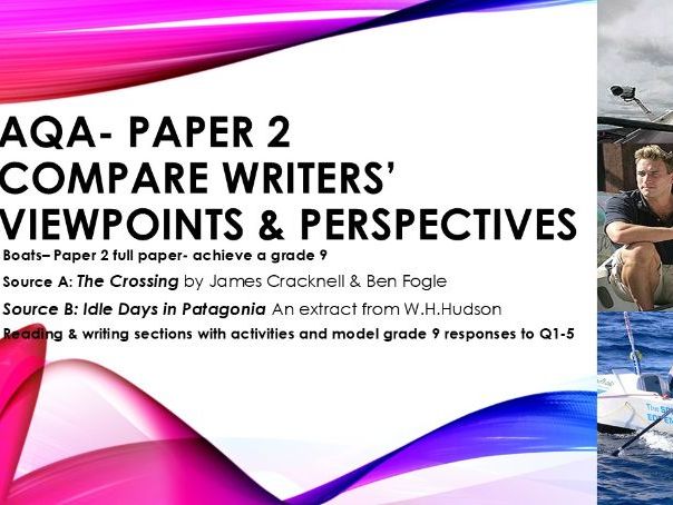 AQA GCSE English Lang Paper 2: Boats & the sea Grade 9 response June 19  exam Compare perspectives