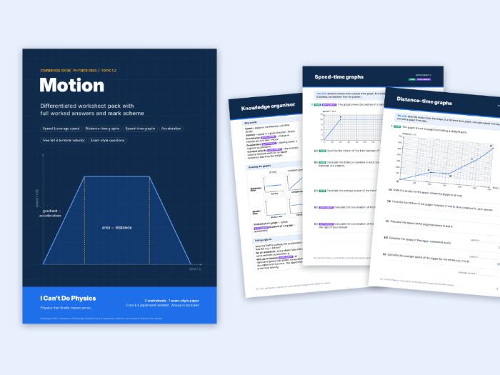 IGCSE Physics 0625 Motion Worksheets + Answers