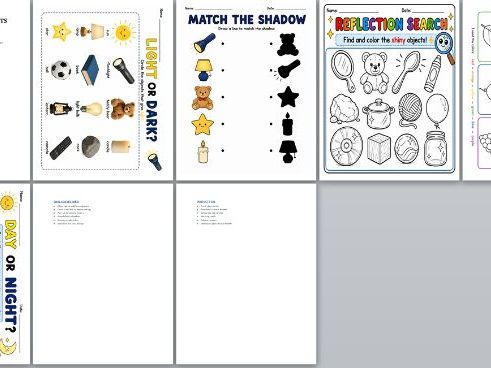 Light & Shadow Worksheets and Activities for Pre-K