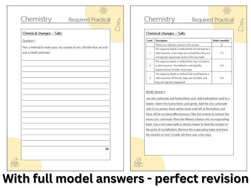 AQA Salts Required practical extended response Q&A