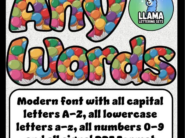 Balloons This Is Your Year Classroom Display | Lettering Set | Whole Alphabet A-Z and 0-9
