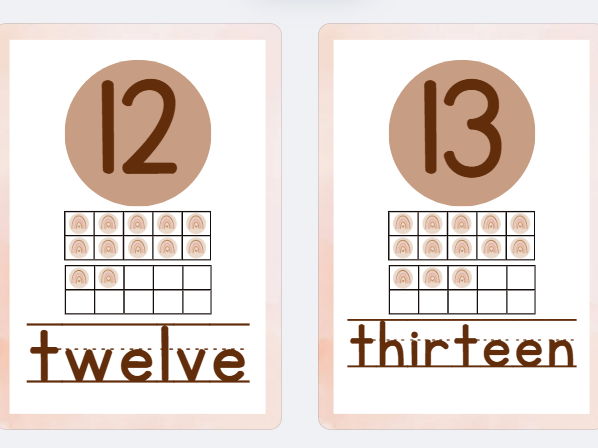 11-20 tens frame number representation posters